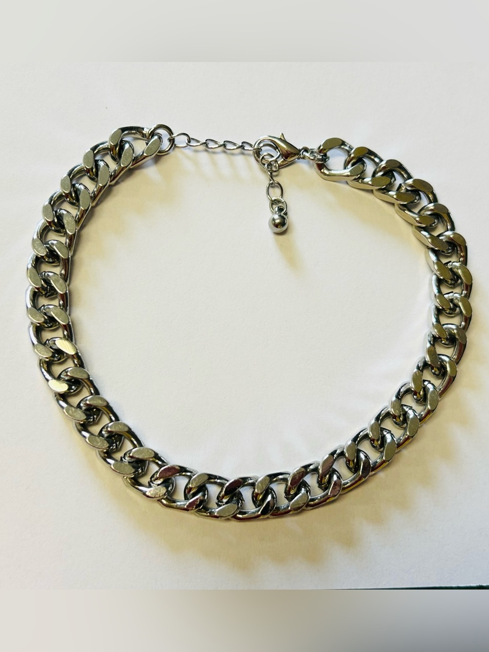 Men's Silver-Tone Curb Chain Bracelet